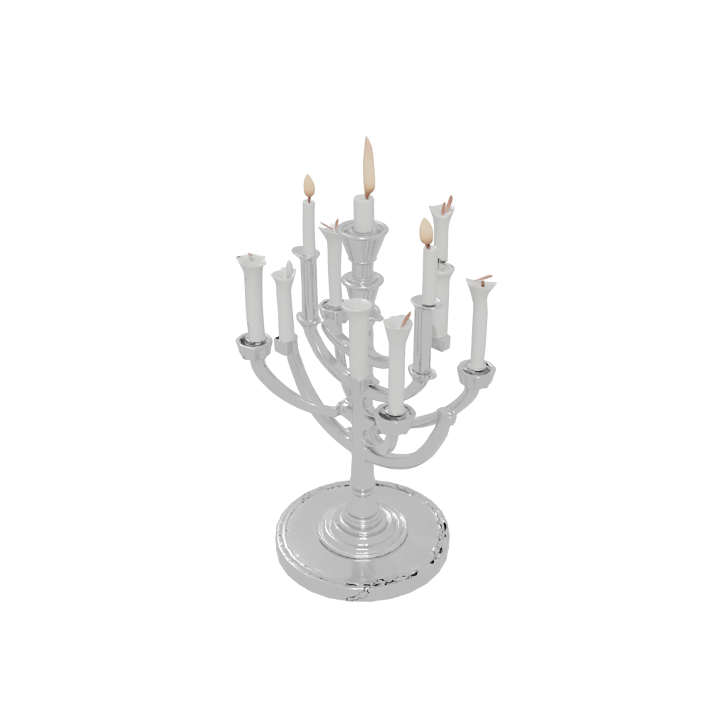 Crystal Modern Menorah Candle Stand — seasonal 3D print model, STL