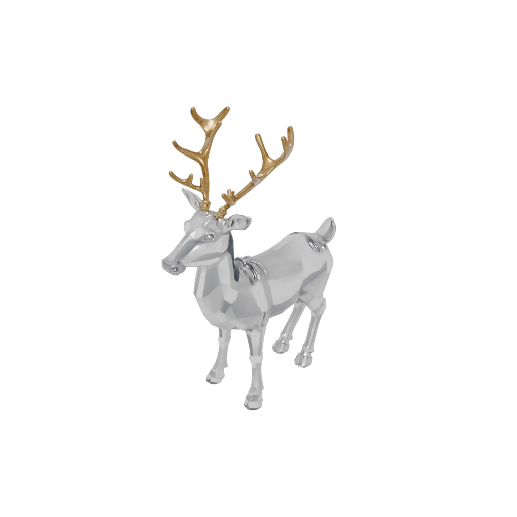 Crystal Modern Reindeer Figurine — seasonal 3D print model, STL
