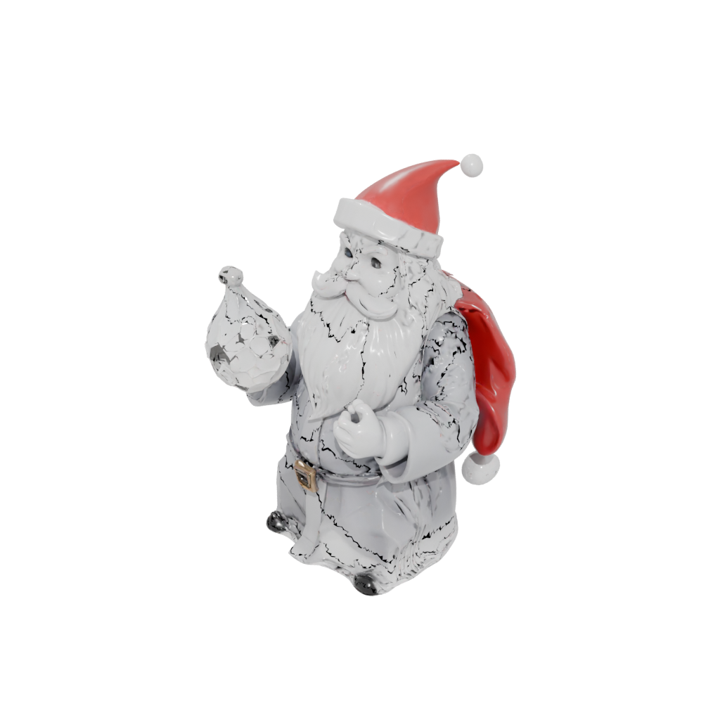 Crystal Modern Santa Figurine Original — seasonal 3D print model, STL