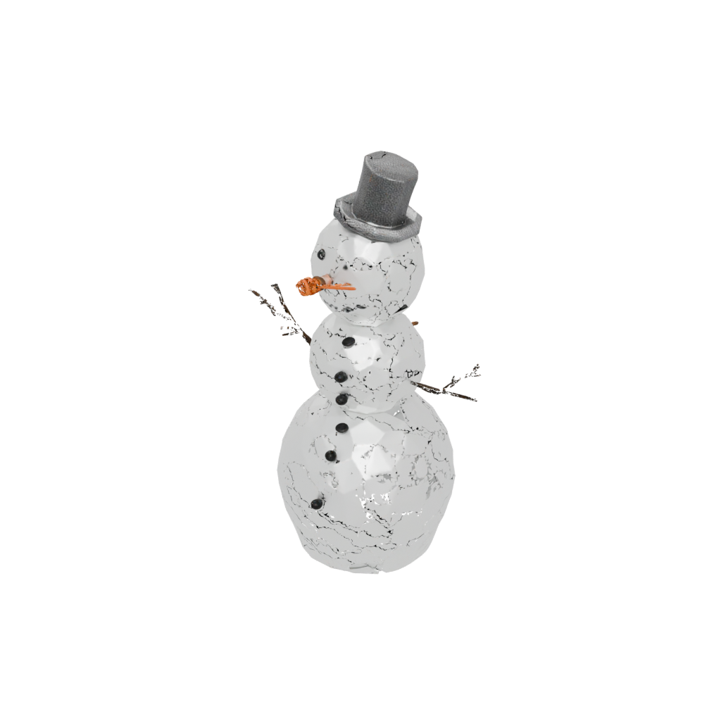 Crystal Modern Snowman Figure — seasonal 3D print model, STL