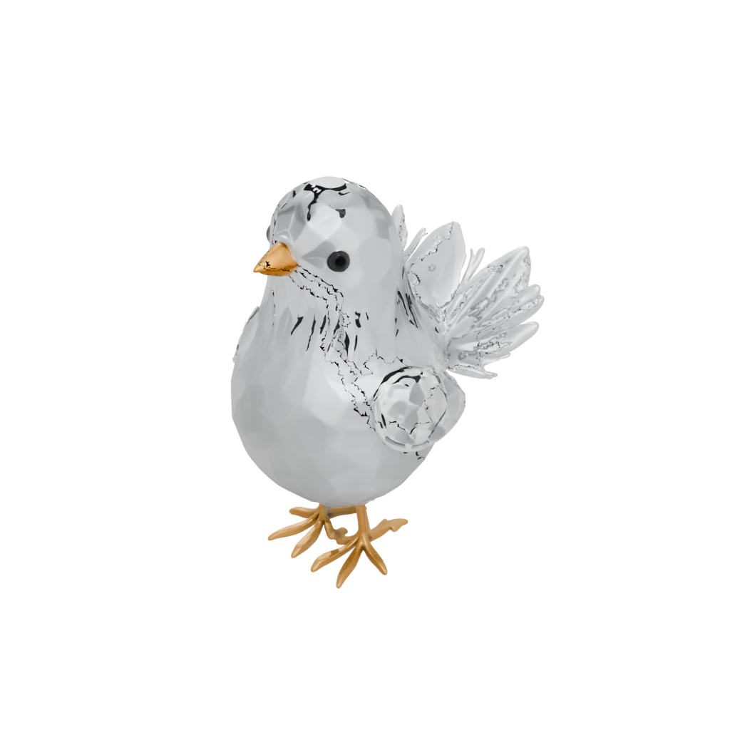 Crystal Modern Spring Chick Figure — seasonal 3D print model, STL