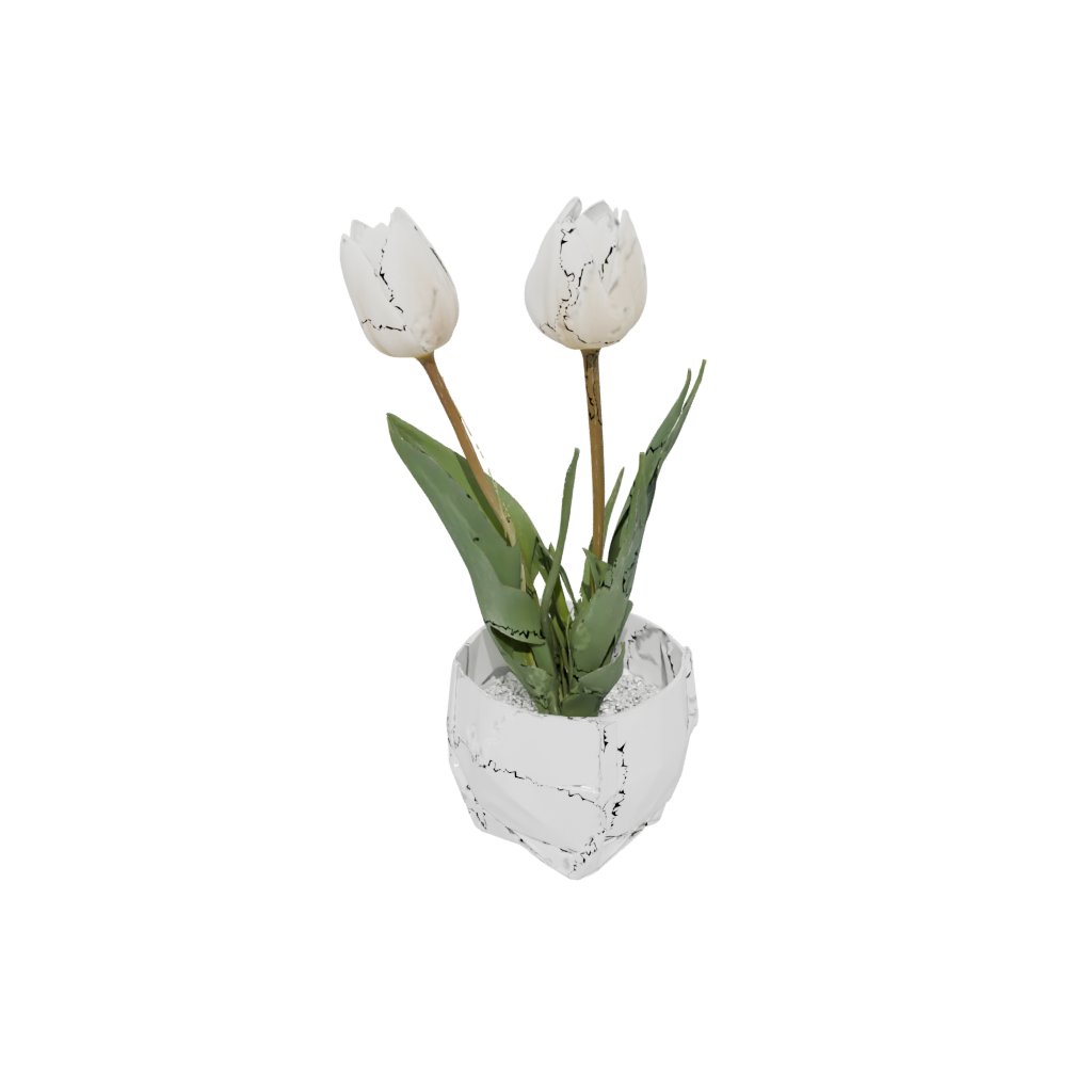 Crystal Modern Tulip Planter — seasonal 3D print model, STL
