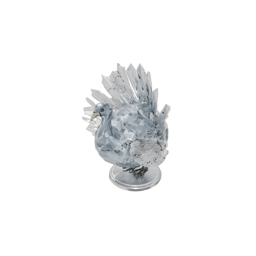 Crystal Modern Turkey Centerpiece Figure — seasonal 3D print model, STL
