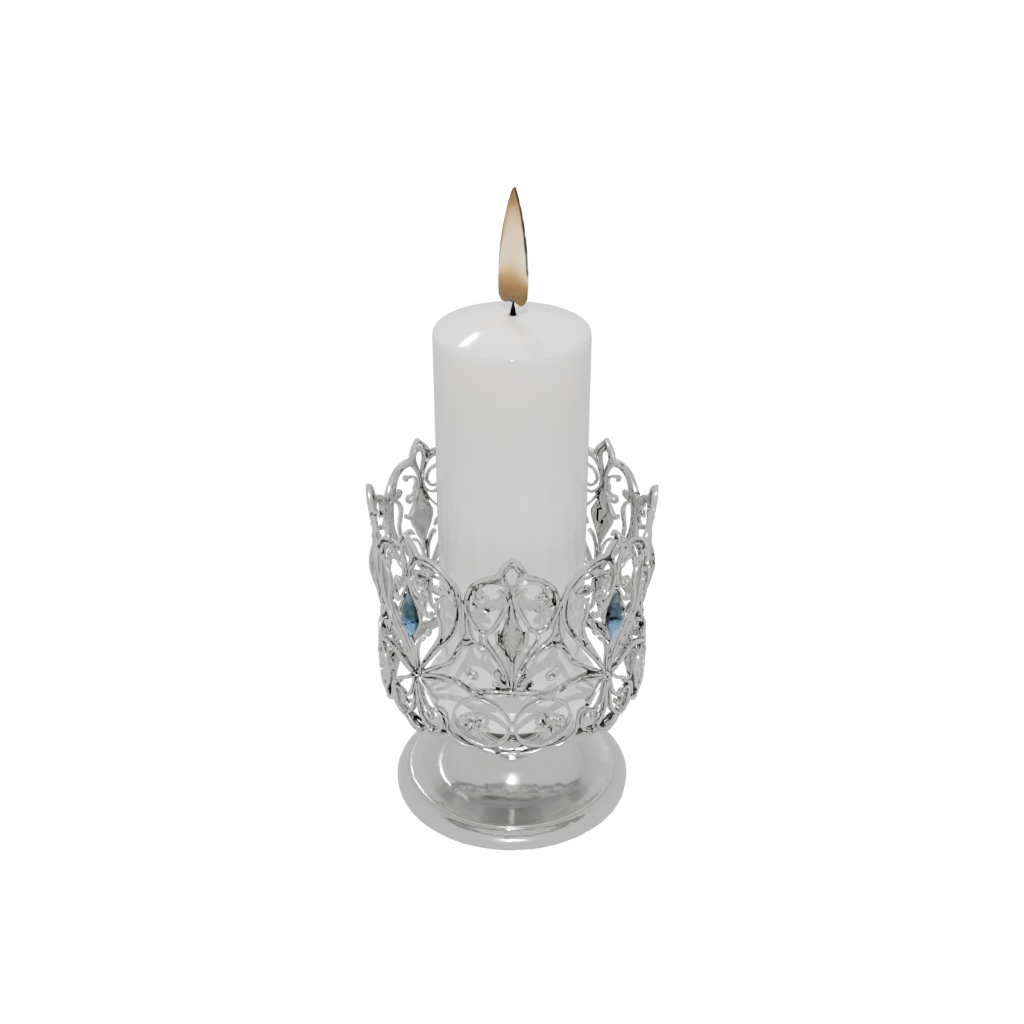 Crystal Ornate Advent Candle Holder — seasonal 3D print model, STL