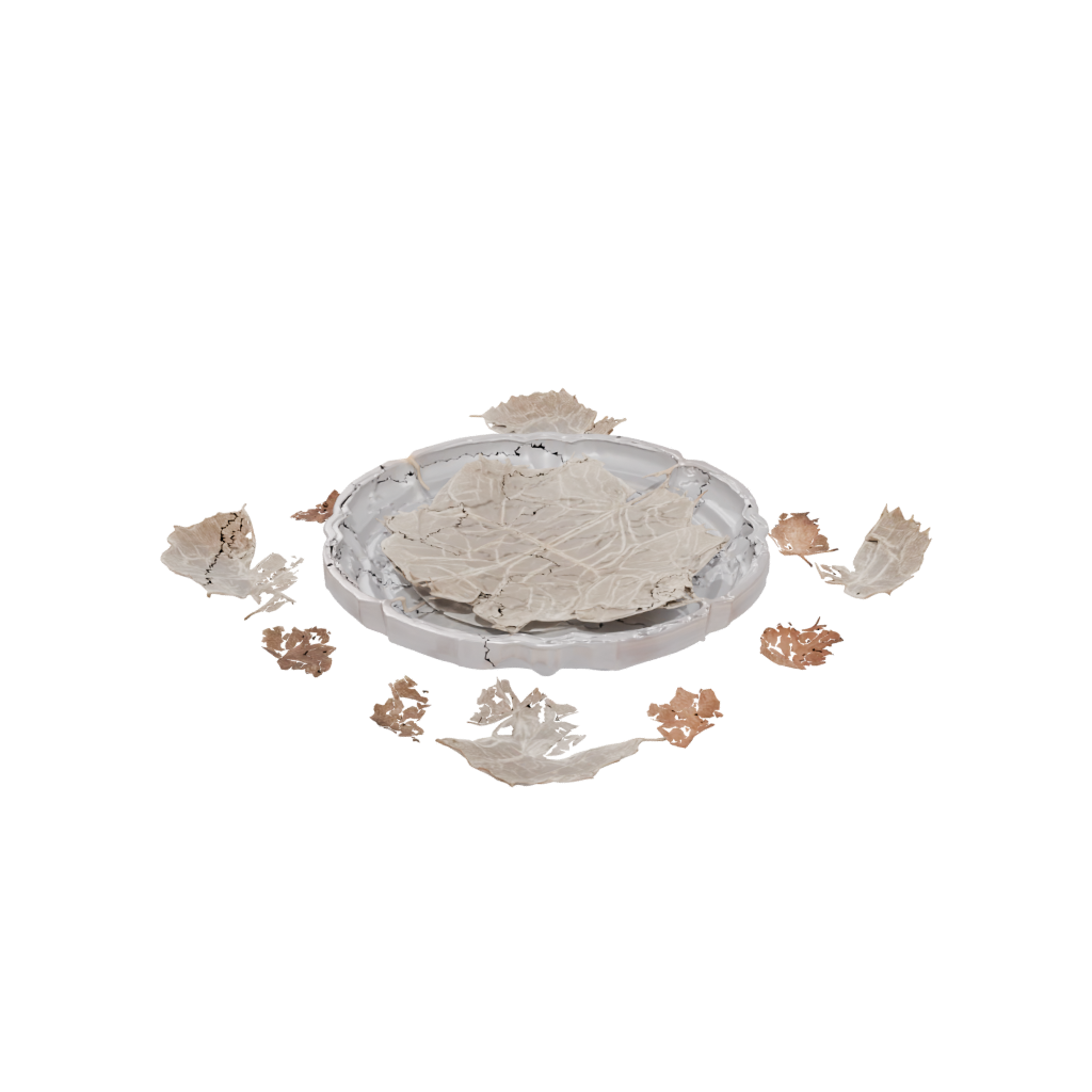 Crystal Ornate Autumn Leaf Bowl — seasonal 3D print model, STL