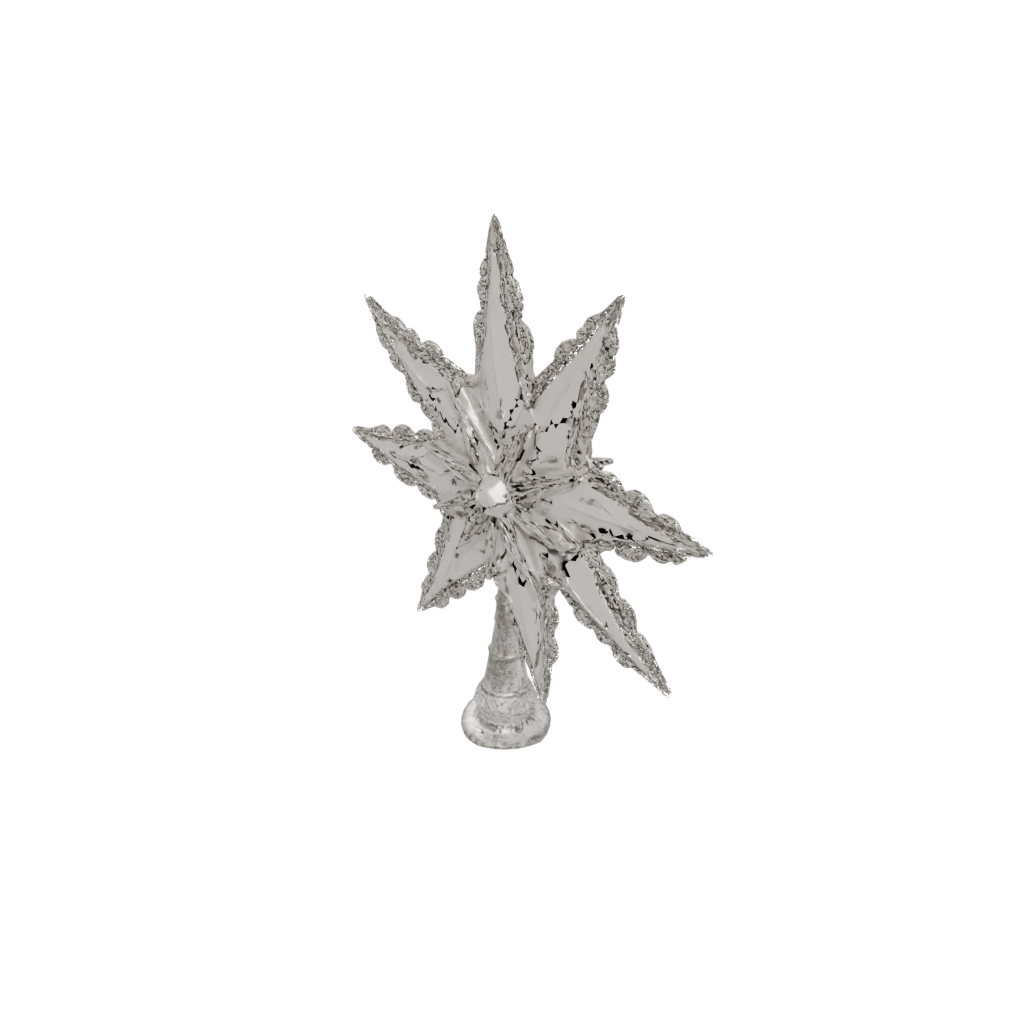 Crystal Ornate Christmas Tree Topper Star — seasonal 3D print model, STL