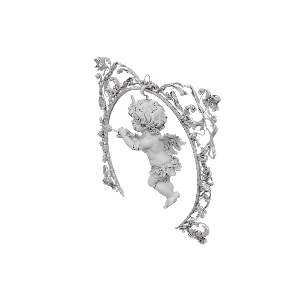 Crystal Ornate Cupid Charm — seasonal 3D print model, STL