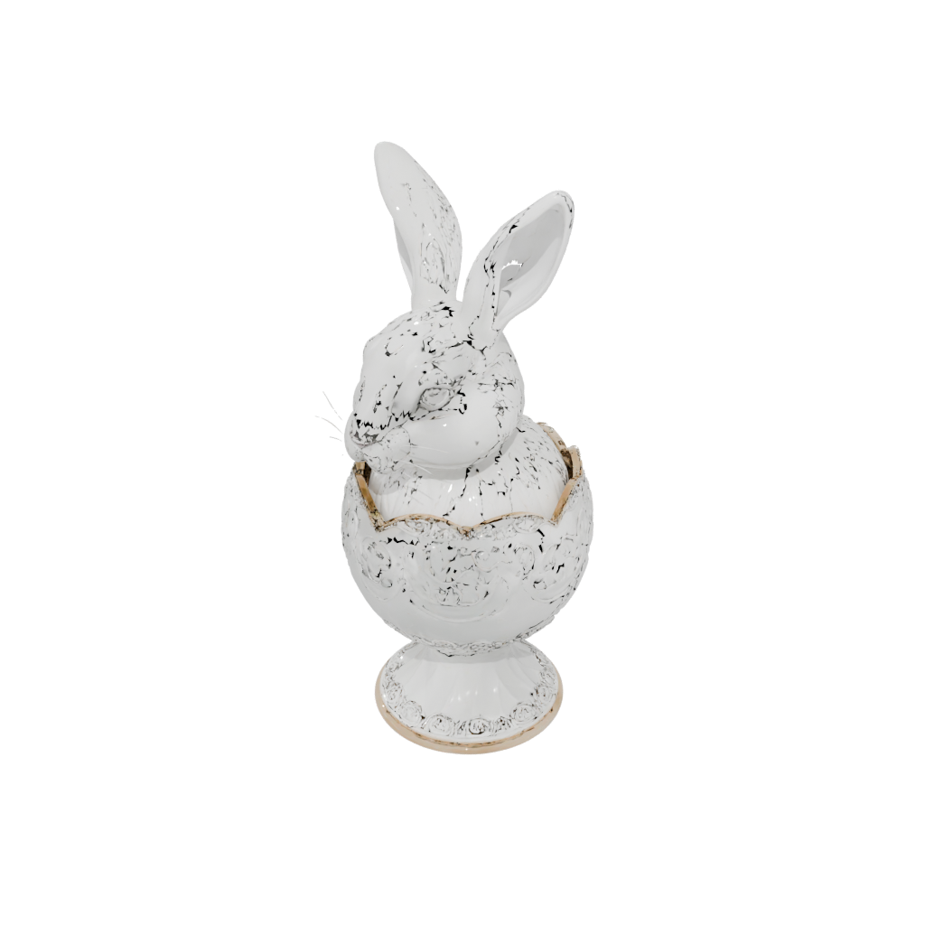 Crystal Ornate Egg Cup Bunny — seasonal 3D print model, STL