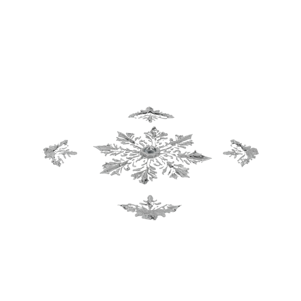 Crystal Ornate Ornate Snowflake Ornament — seasonal 3D print model, STL