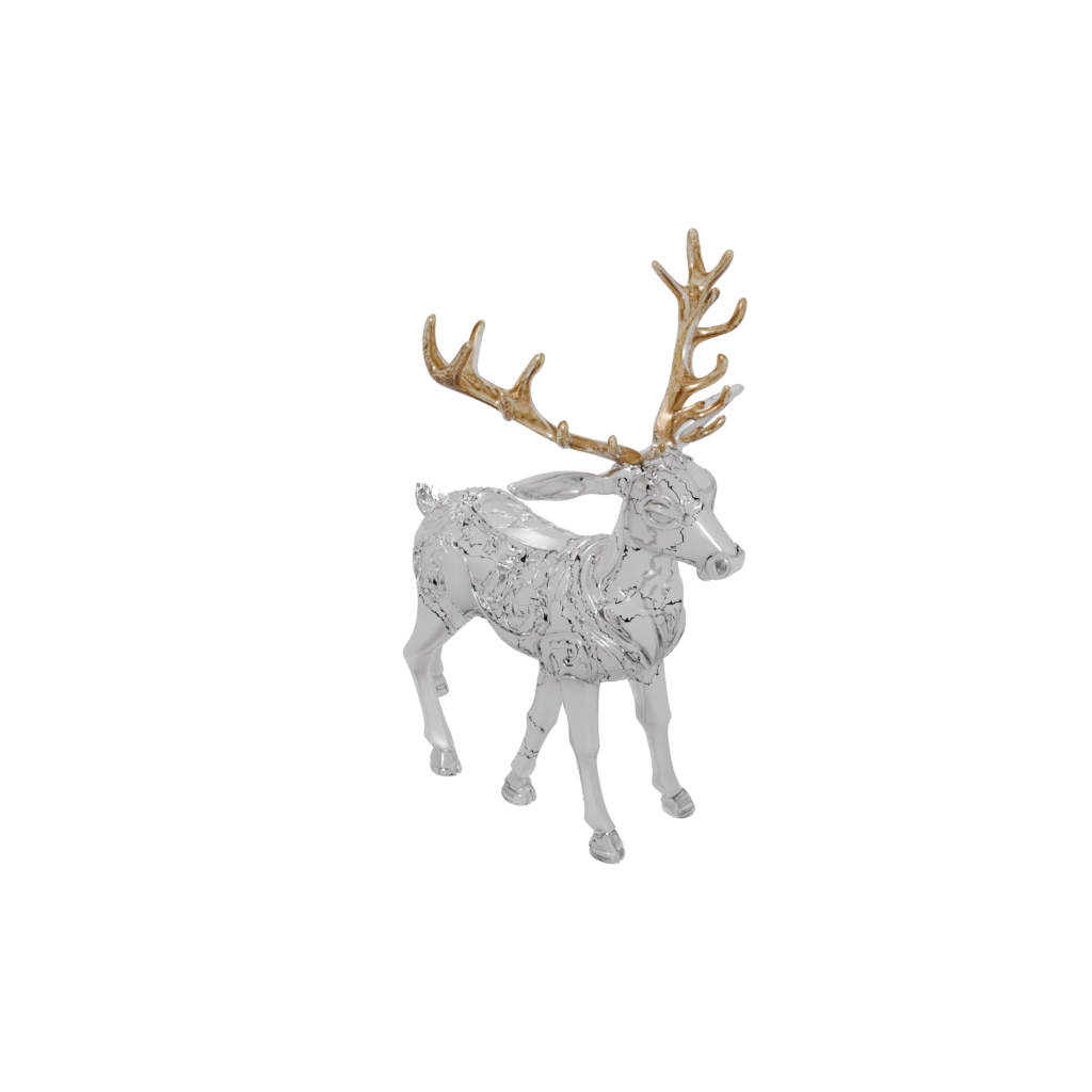 Crystal Ornate Reindeer Figurine — seasonal 3D print model, STL