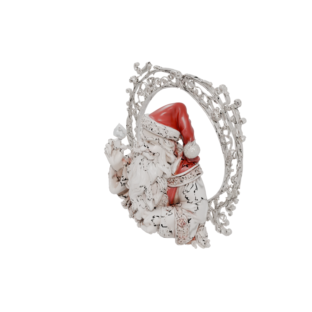Crystal Ornate Santa Figurine Original — seasonal 3D print model, STL