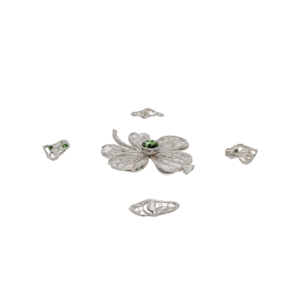 Crystal Ornate Shamrock Charm — seasonal 3D print model, STL