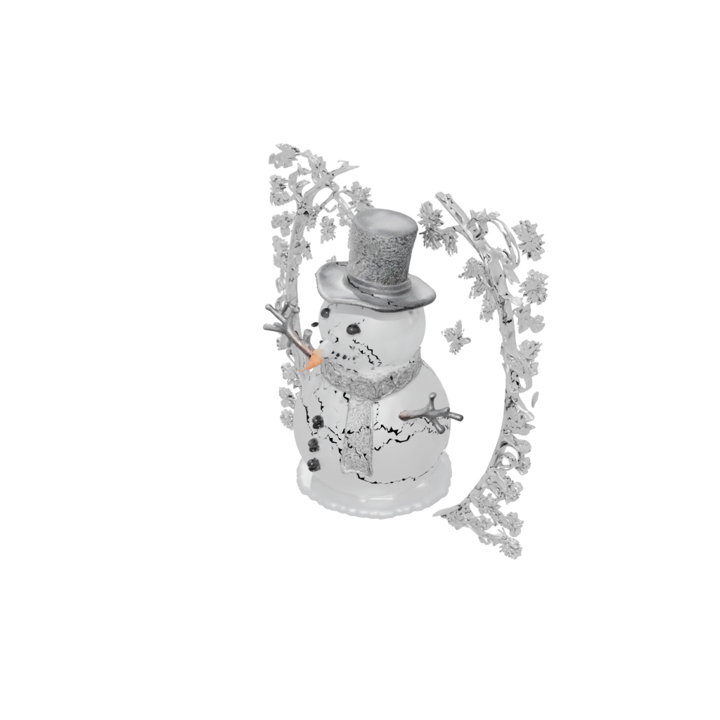 Crystal Ornate Snowman Figure — seasonal 3D print model, STL