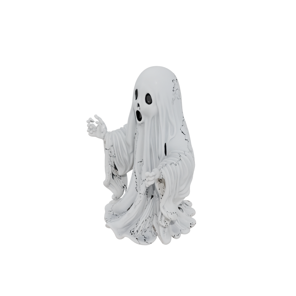 Crystal Ornate Spooky Ghost Figurine — seasonal 3D print model, STL