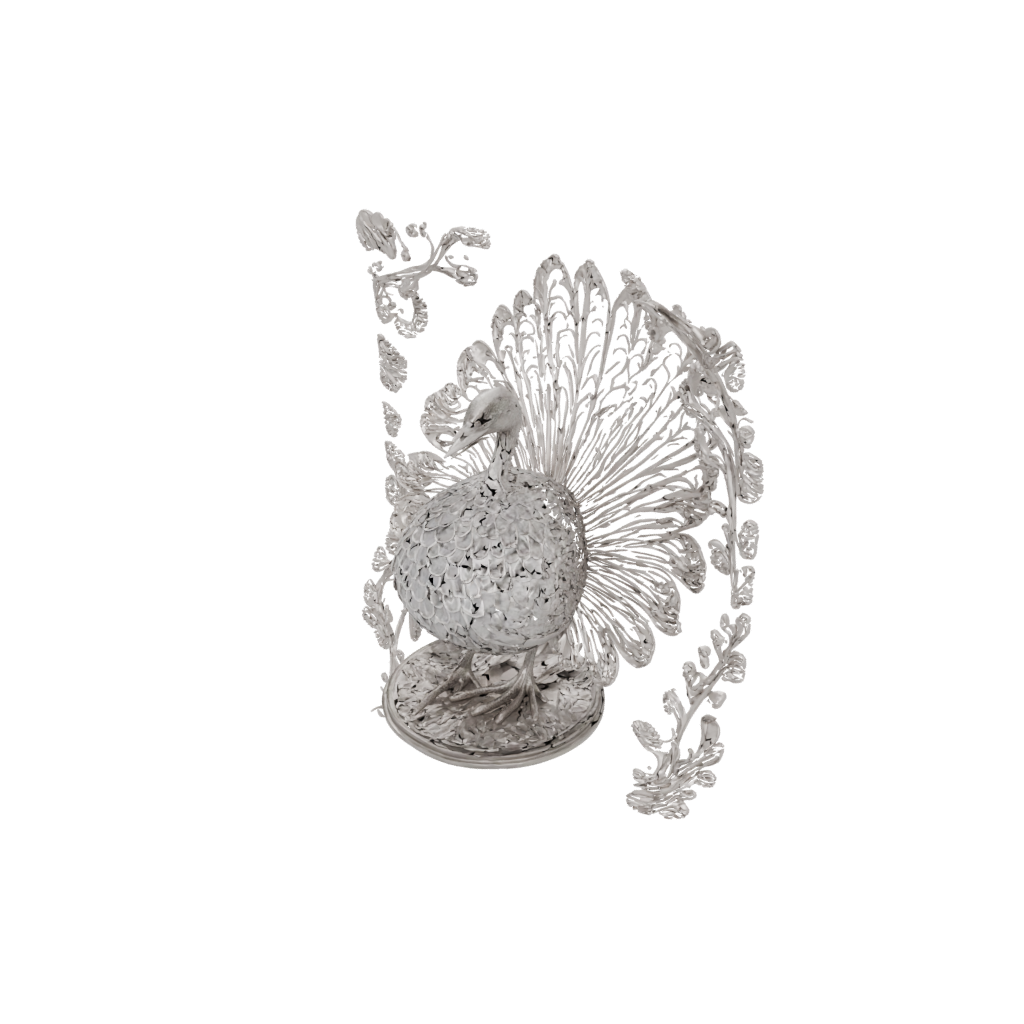 Crystal Ornate Turkey Centerpiece Figure — seasonal 3D print model, STL