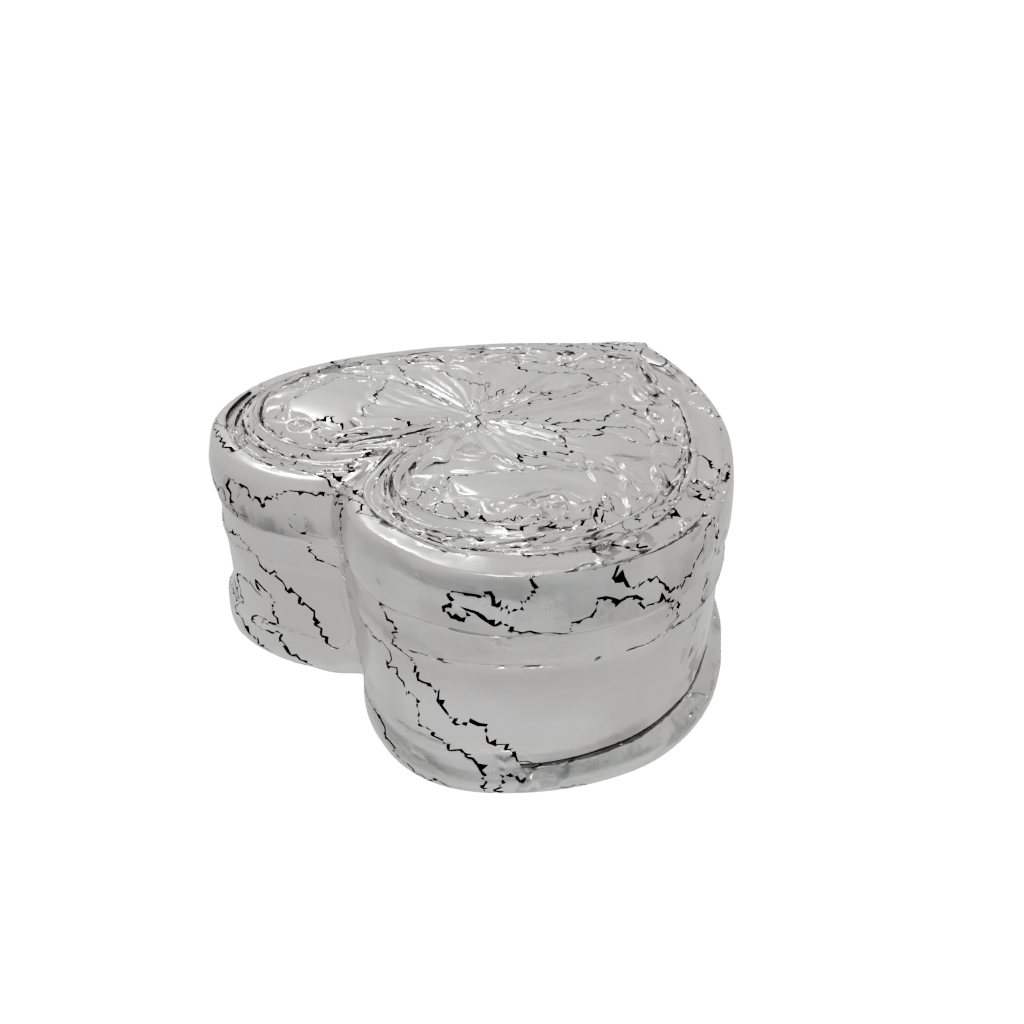 Crystal Rustic Heart Trinket Box — seasonal 3D print model, STL