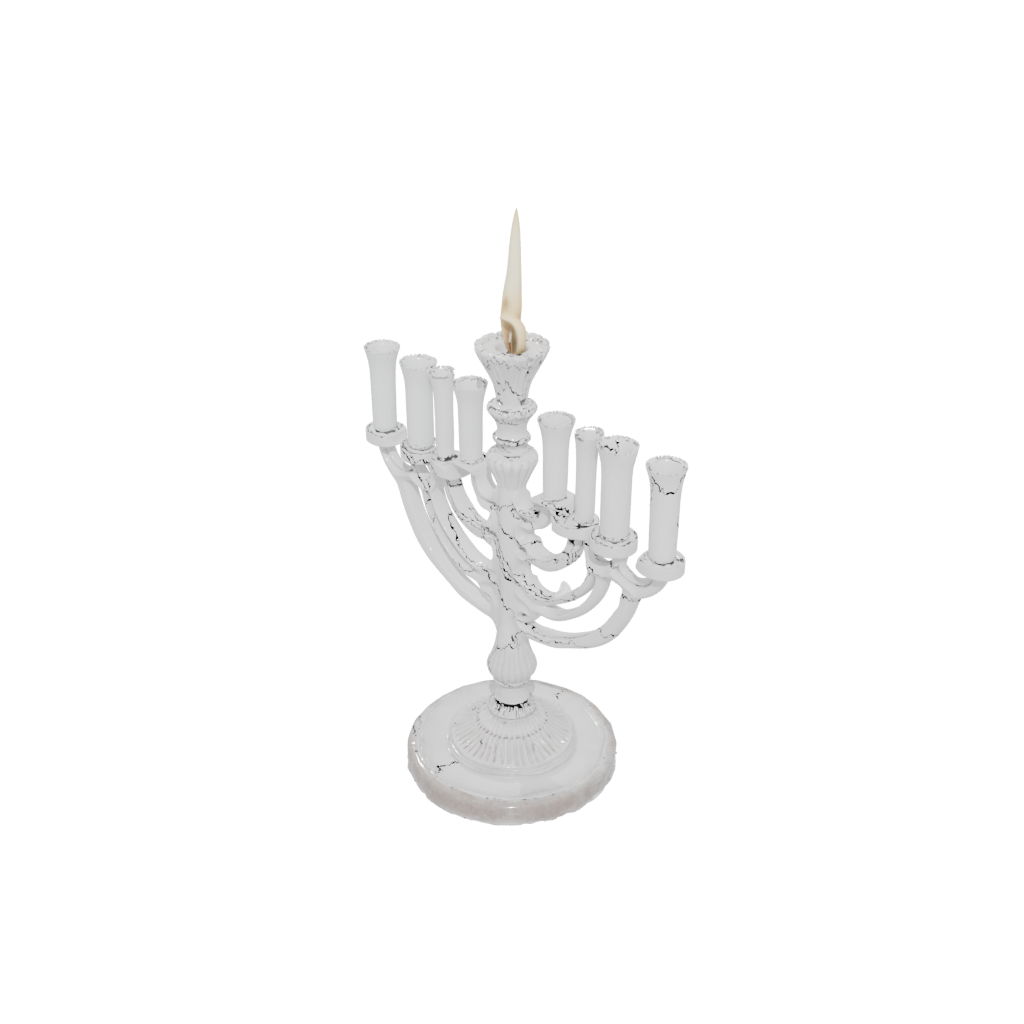 Crystal Rustic Menorah Candle Stand — seasonal 3D print model, STL