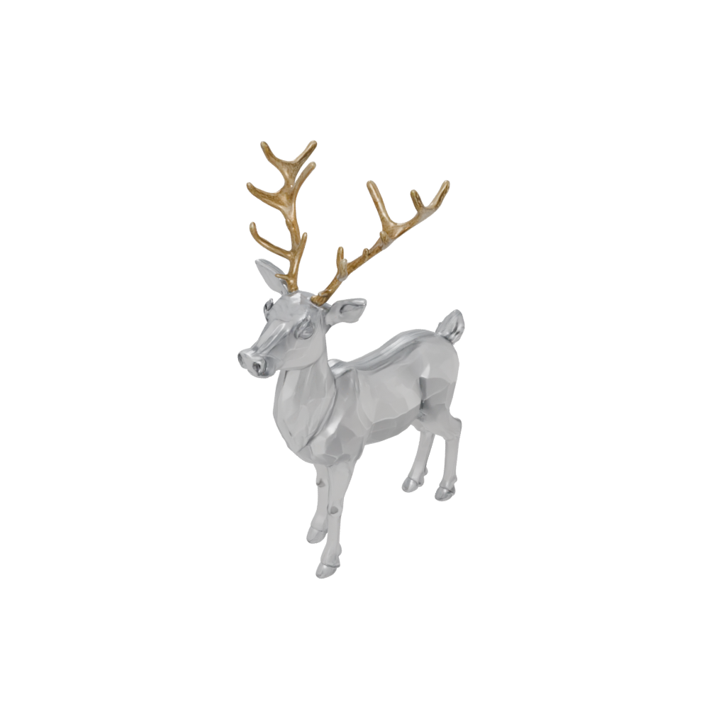 Crystal Rustic Reindeer Figurine — seasonal 3D print model, STL