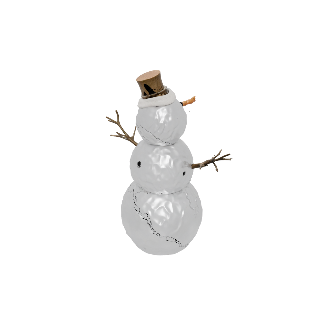 Crystal Rustic Snowman Figure — seasonal 3D print model, STL