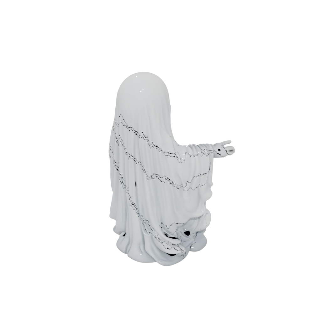 Crystal Rustic Spooky Ghost Figurine — seasonal 3D print model, STL