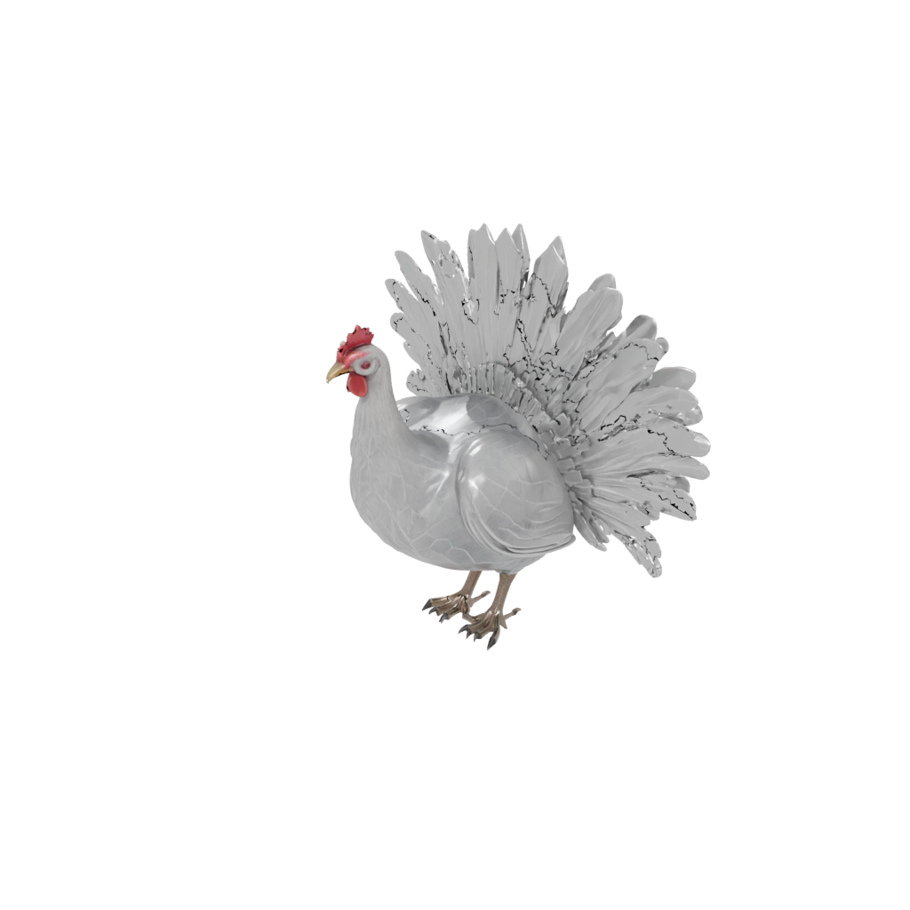 Crystal Rustic Turkey Centerpiece Figure — seasonal 3D print model, STL