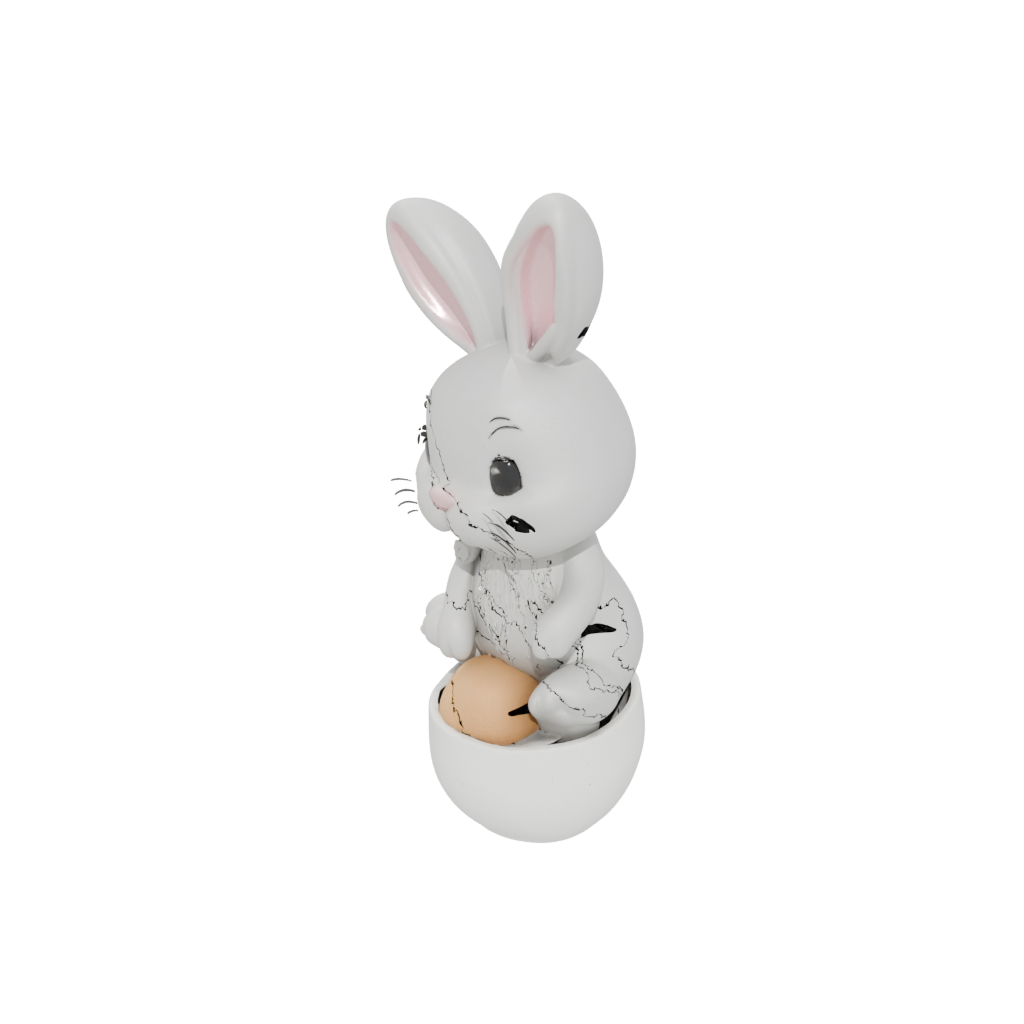 Cute Egg Cup Bunny — seasonal 3D print model, STL