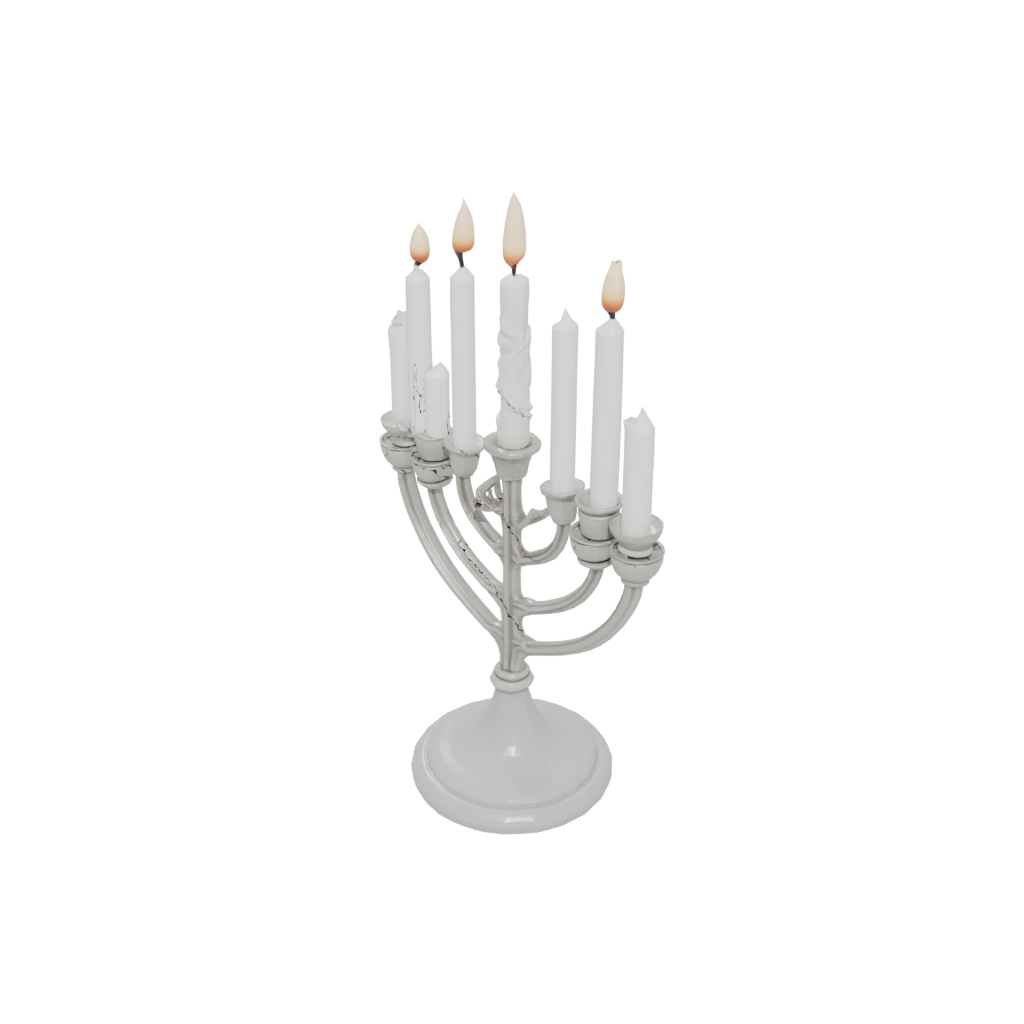 Cute Menorah Candle Stand — seasonal 3D print model, STL