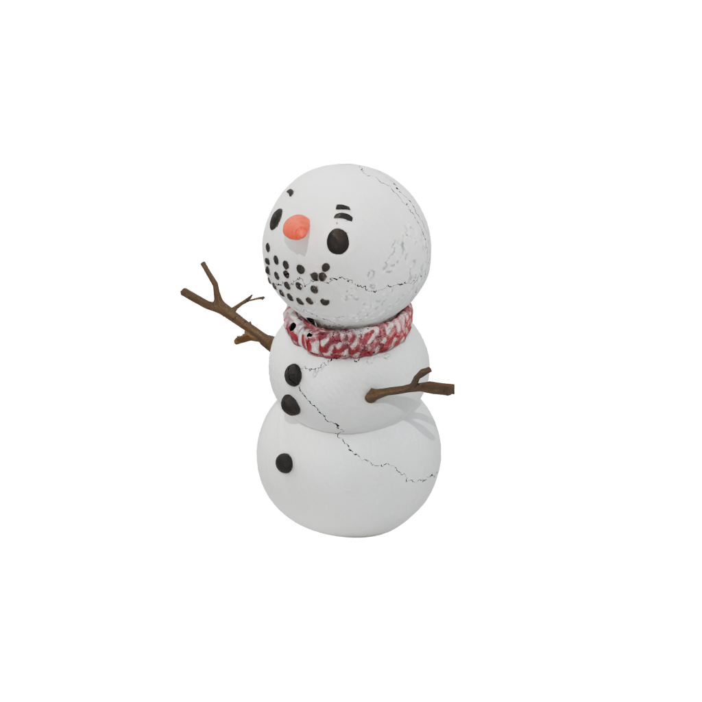Cute Snowman Figure — seasonal 3D print model, STL
