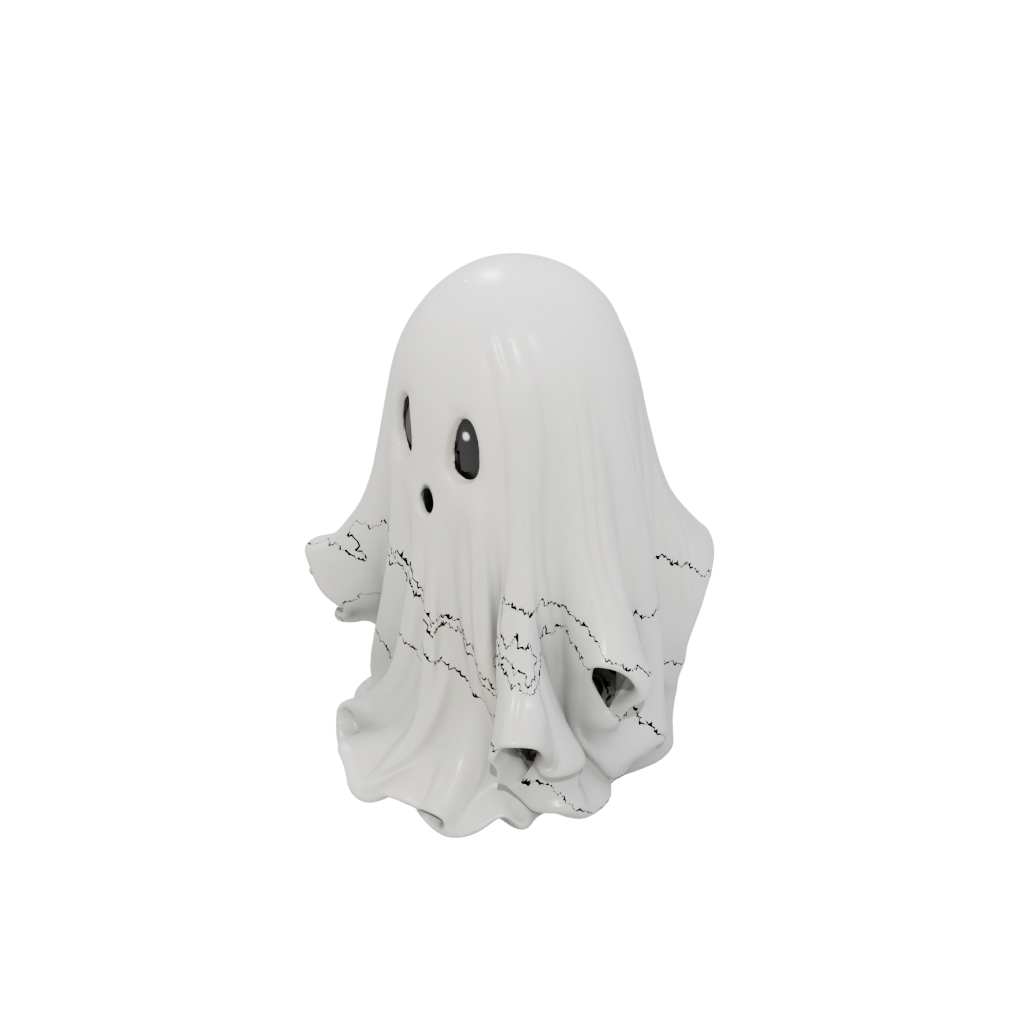 Cute Spooky Ghost Figurine — seasonal 3D print model, STL