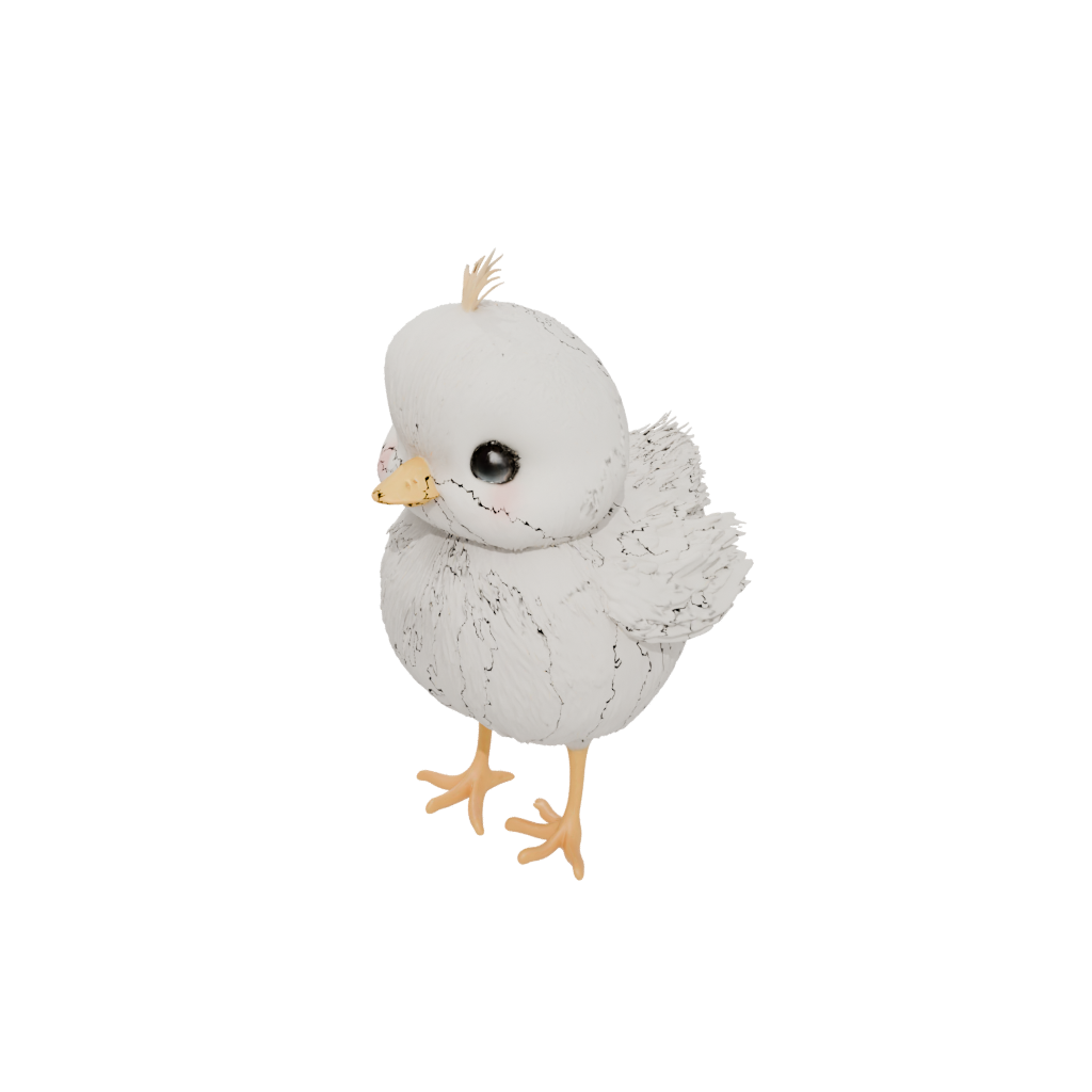 Cute Spring Chick Figure — seasonal 3D print model, STL