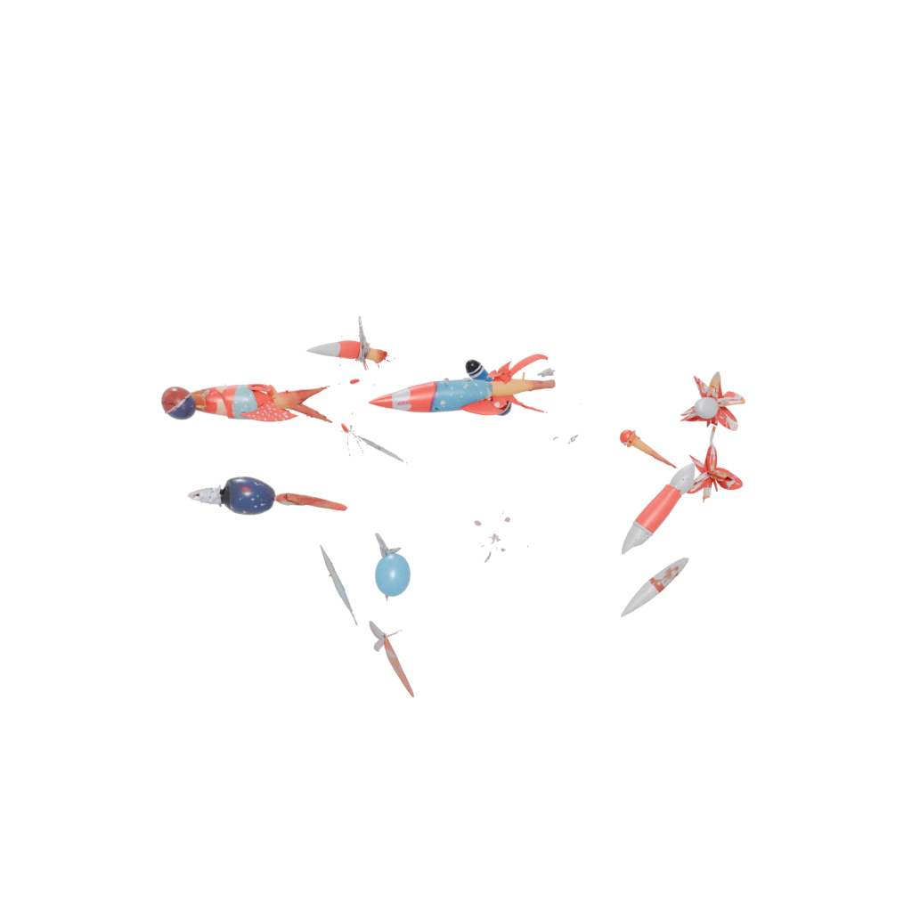 Galaxy Firework Rocket Decoration — seasonal 3D print model, STL