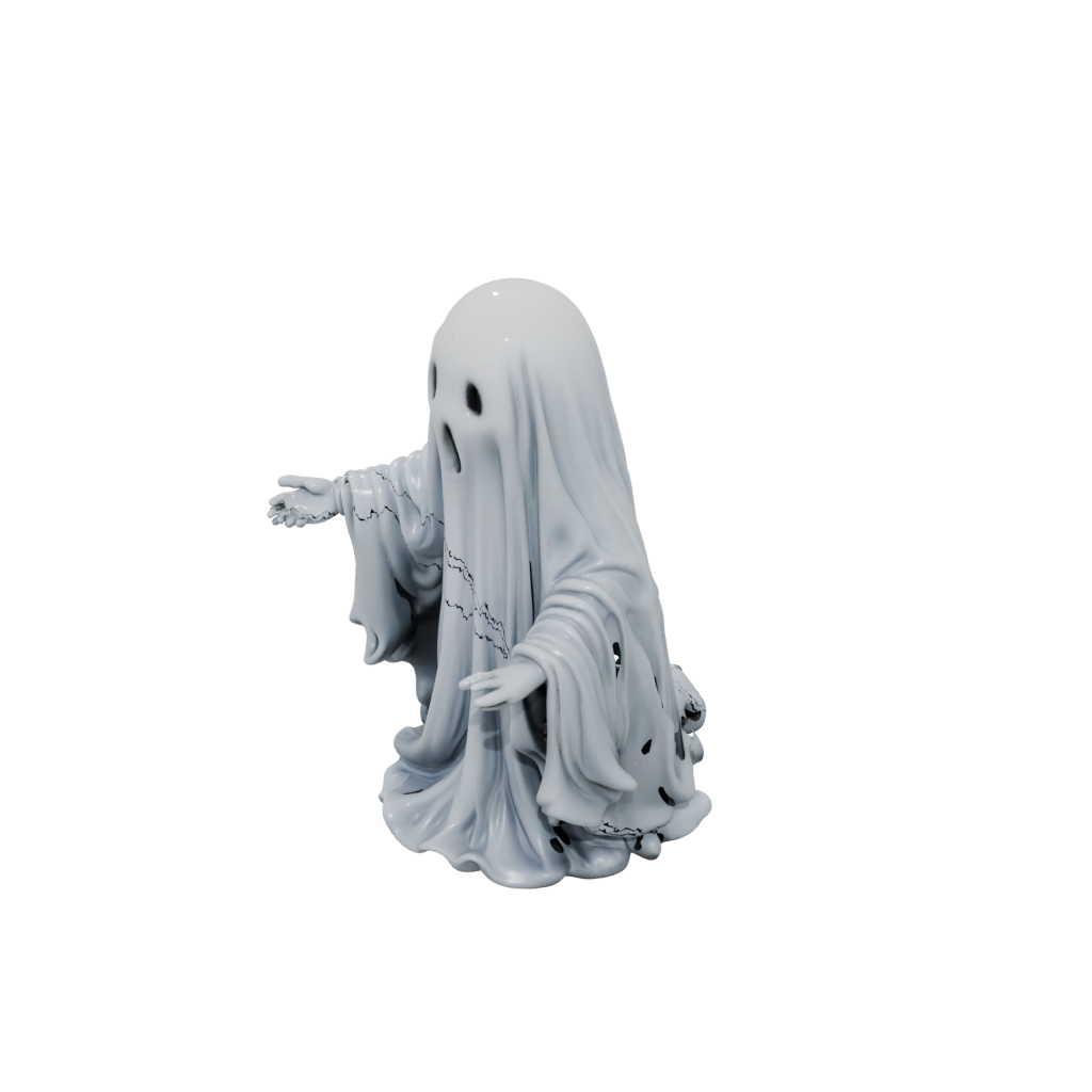 Galaxy Spooky Ghost Figurine — seasonal 3D print model, STL