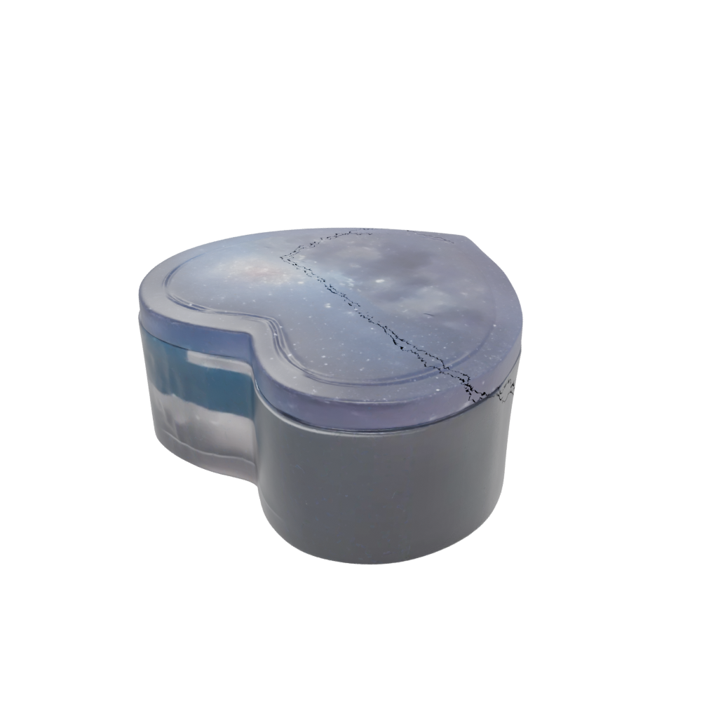 Galaxy Modern Heart Trinket Box — seasonal 3D print model, STL
