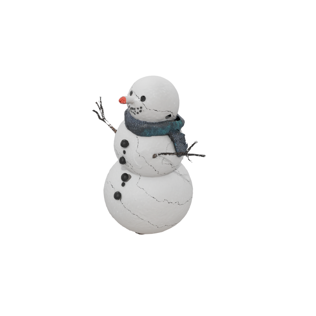 Galaxy Modern Snowman Figure — seasonal 3D print model, STL
