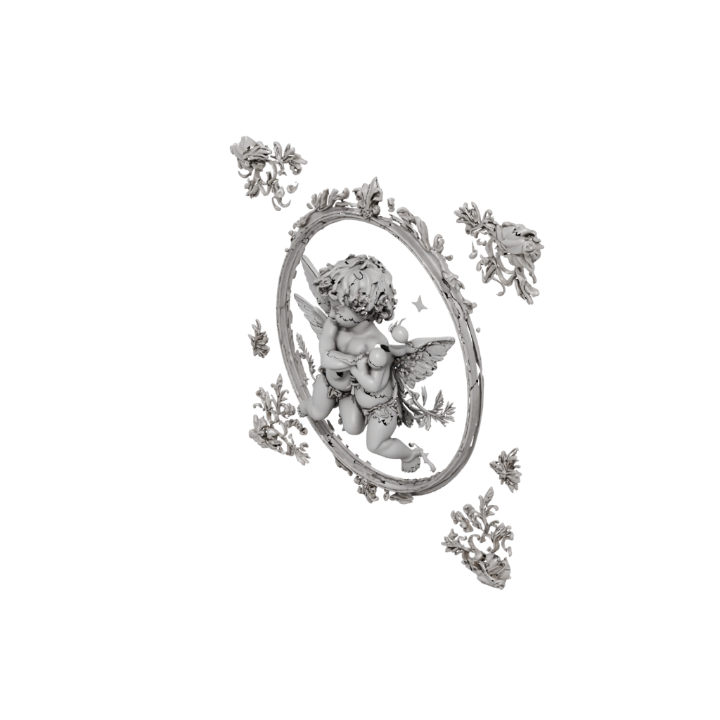 Galaxy Ornate Cupid Charm — seasonal 3D print model, STL