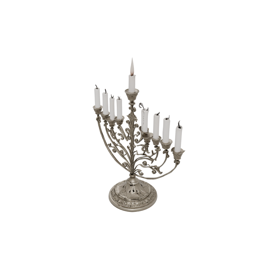Galaxy Ornate Menorah Candle Stand — seasonal 3D print model, STL