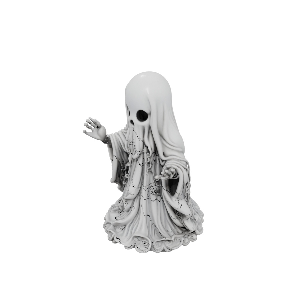 Galaxy Ornate Spooky Ghost Figurine — seasonal 3D print model, STL