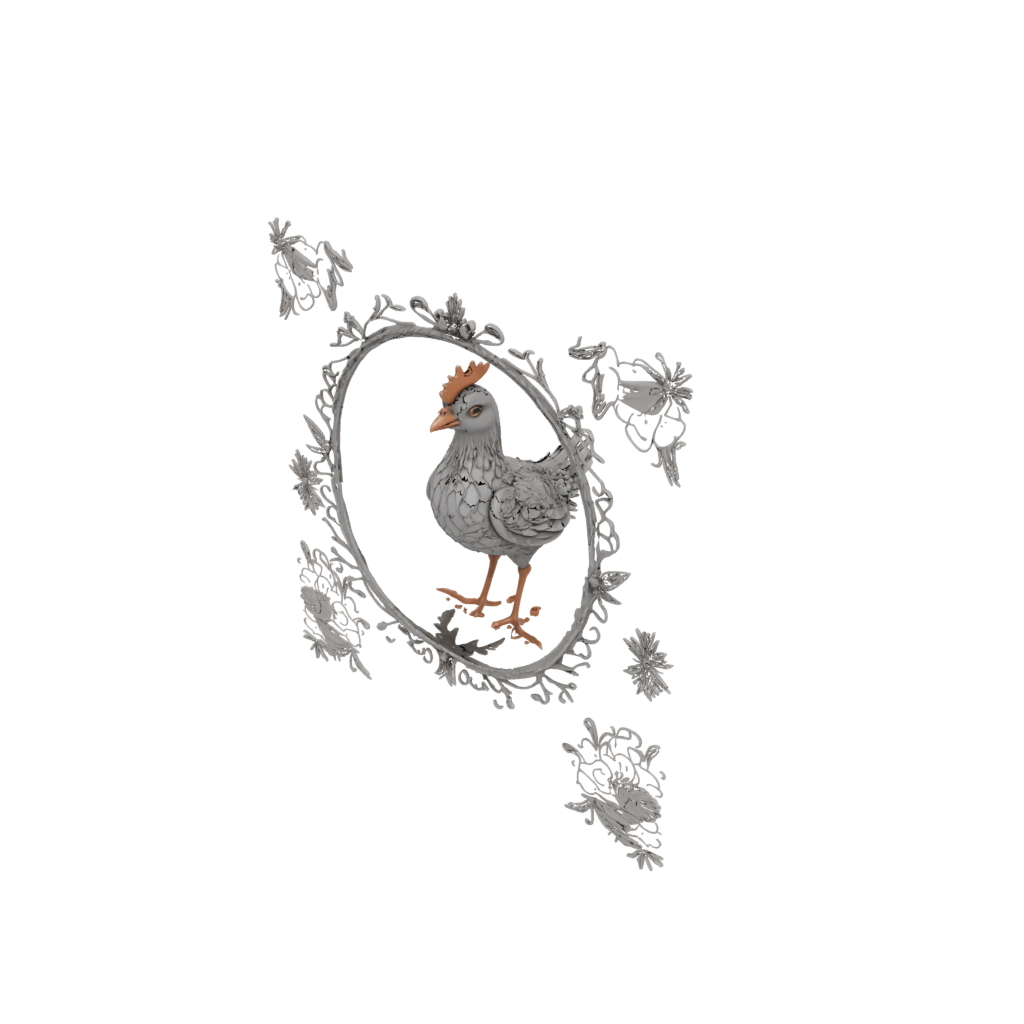 Galaxy Ornate Spring Chick Figure — seasonal 3D print model, STL