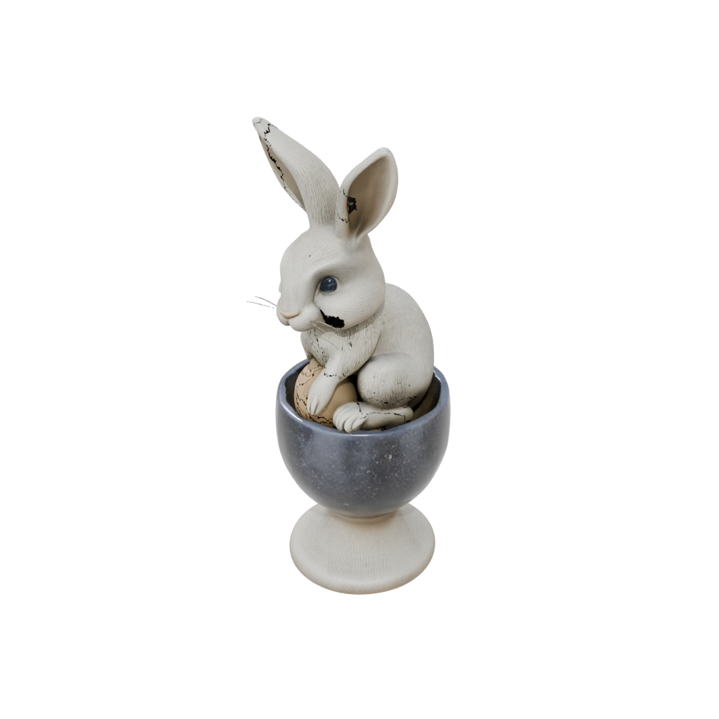 Galaxy Rustic Egg Cup Bunny — seasonal 3D print model, STL