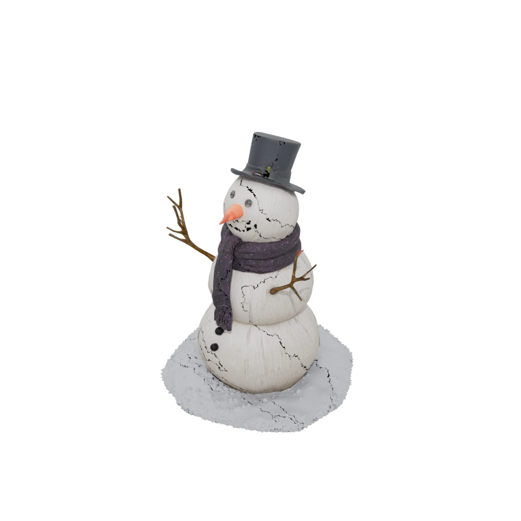 Galaxy Rustic Snowman Figure — seasonal 3D print model, STL