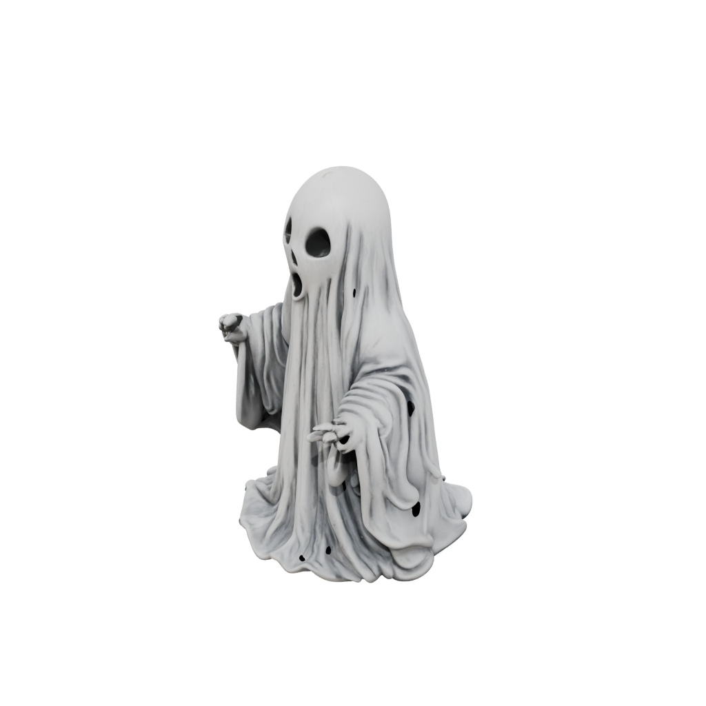 Galaxy Rustic Spooky Ghost Figurine — seasonal 3D print model, STL