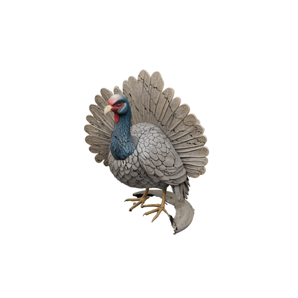Galaxy Rustic Turkey Centerpiece Figure — seasonal 3D print model, STL