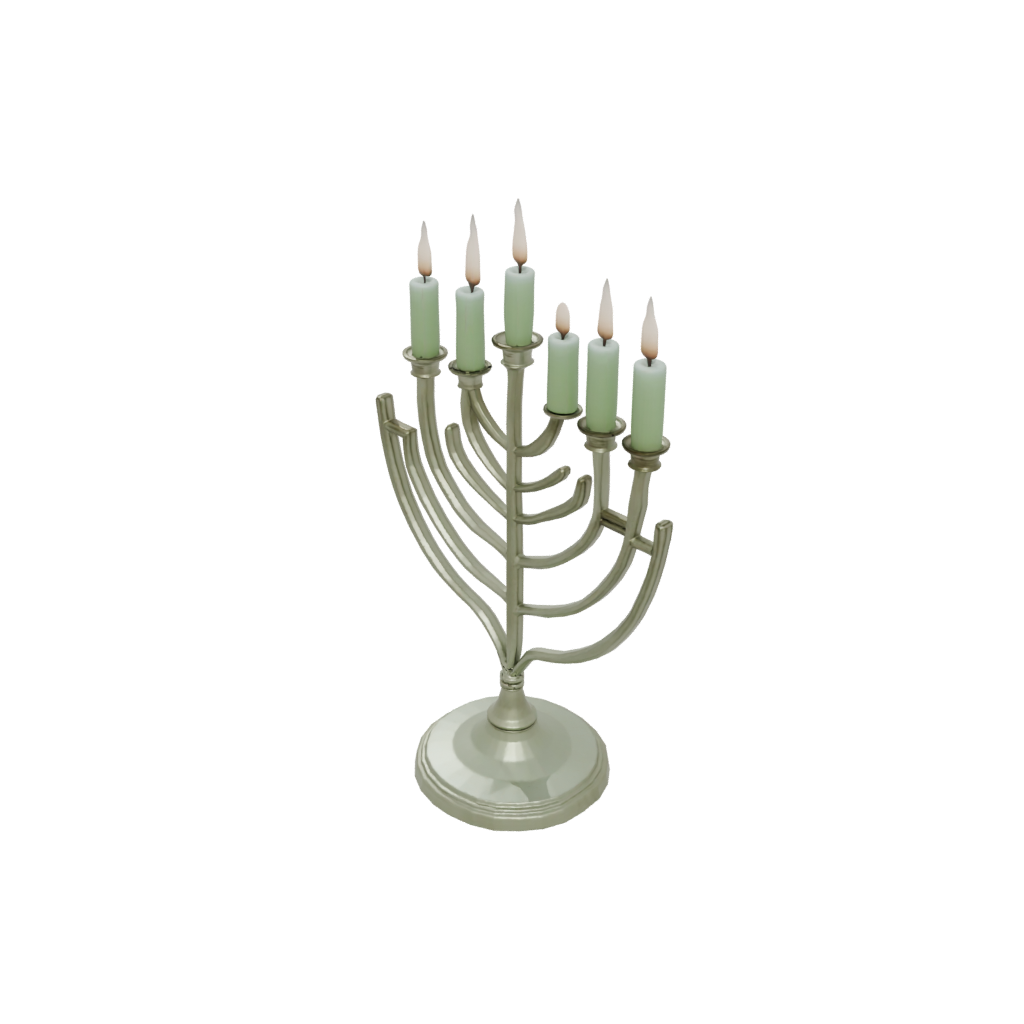 Glow Menorah Candle Stand — seasonal 3D print model, STL