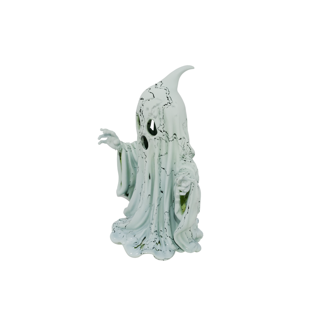 Glow Spooky Ghost Figurine — seasonal 3D print model, STL