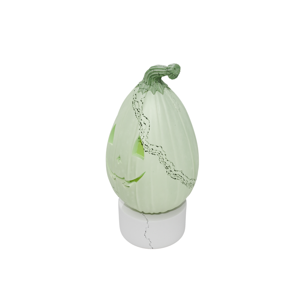 Glow Cute Carved Gourd Figure — seasonal 3D print model, STL