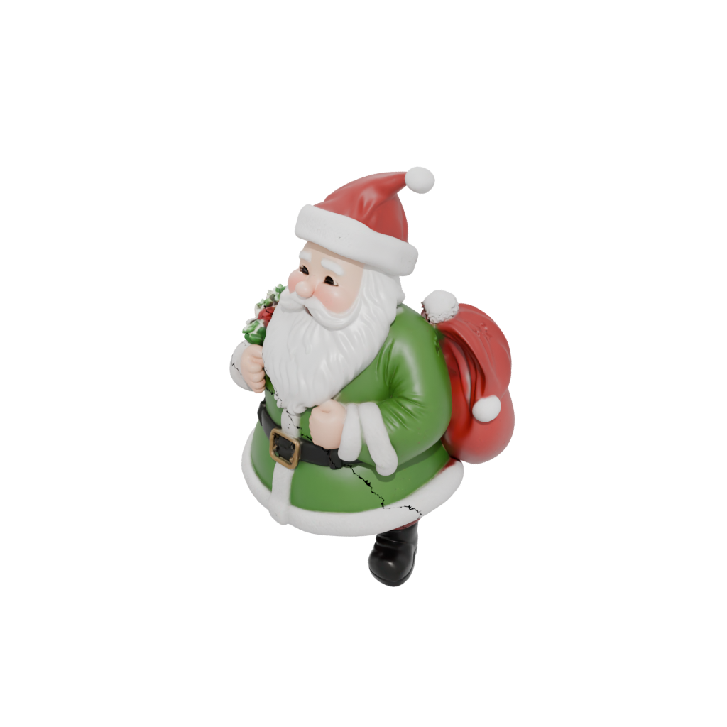 Glow Cute Santa Figurine Original — seasonal 3D print model, STL