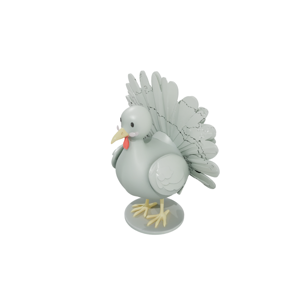Glow Cute Turkey Centerpiece Figure — seasonal 3D print model, STL