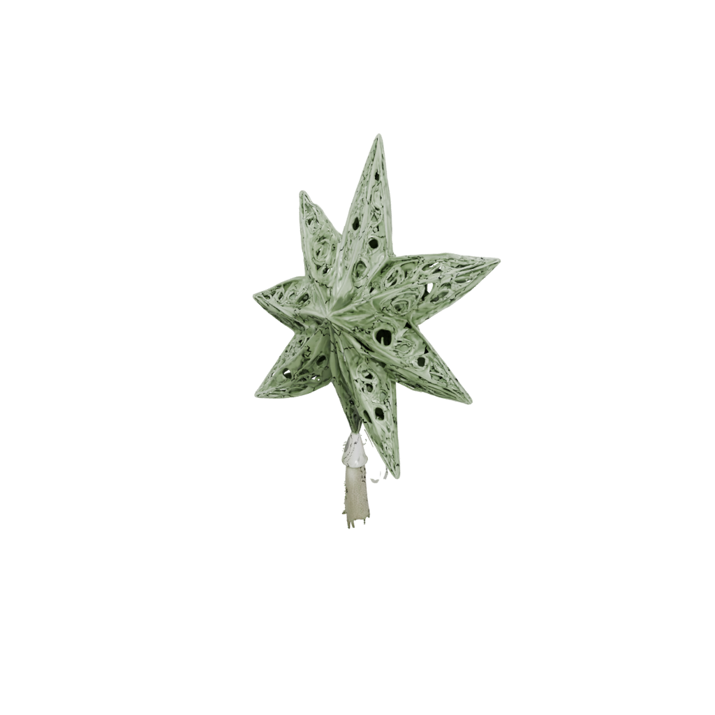 Glow Ornate Christmas Tree Topper Star — seasonal 3D print model, STL