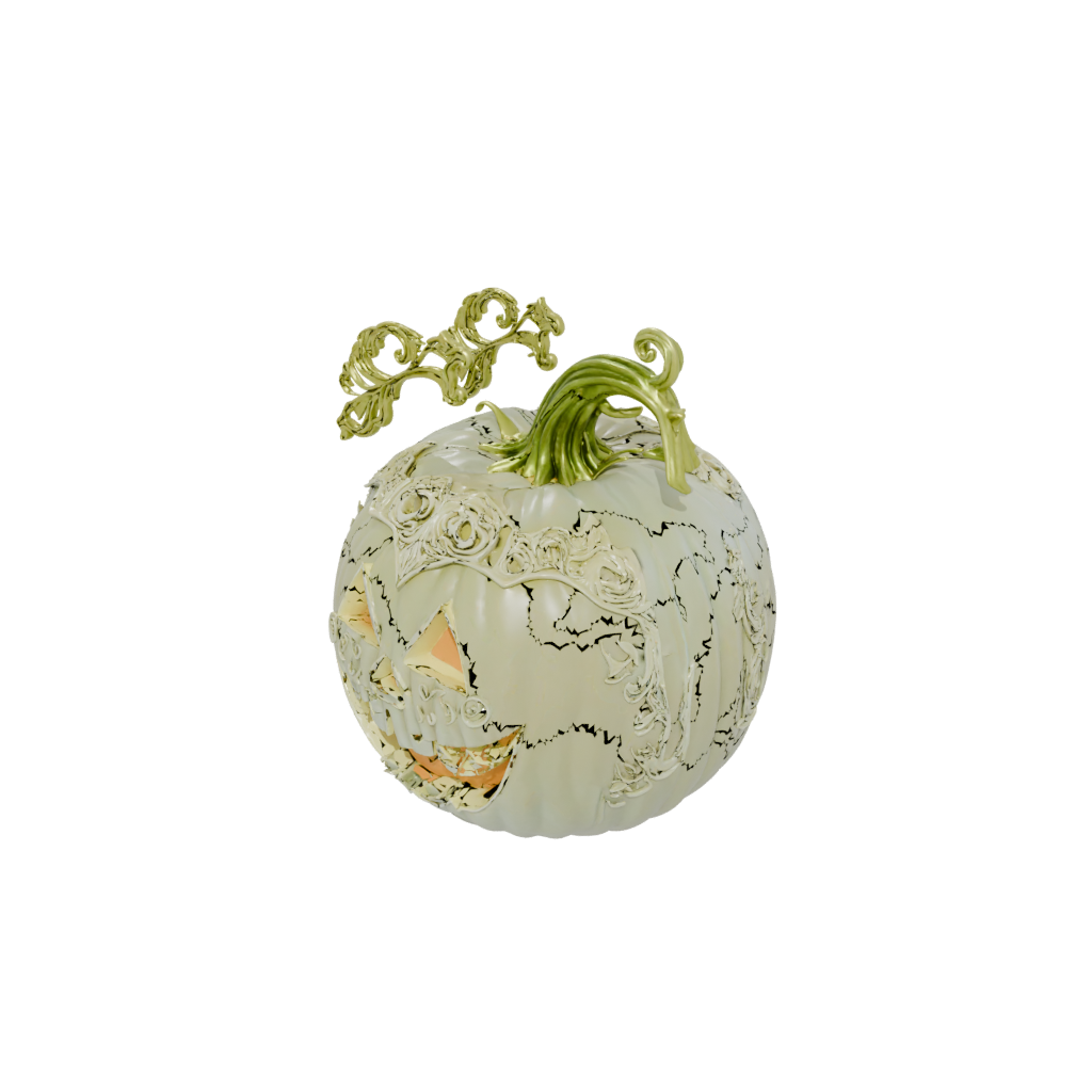 Glow Ornate Jack-O-Lantern With Carved Grin — seasonal 3D print model, STL