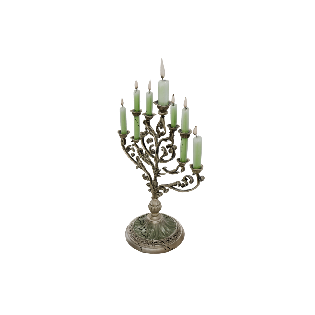 Glow Ornate Menorah Candle Stand — seasonal 3D print model, STL